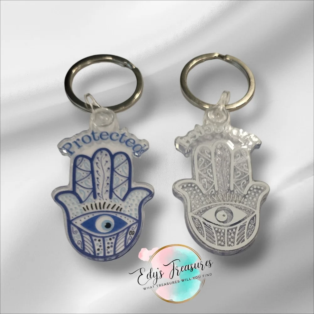 1 New Handmade Hamsa Evil Eye Protected Key Chain